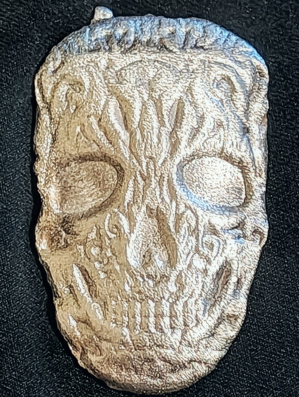 95g Hand Poured Sterling Silver Skull .925 Reclaimed Silver Art
